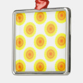 Benutzerdefiniertes Sonnenblumenmuster Silbernes Ornament (Links)