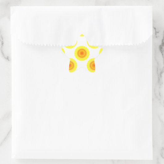 Benutzerdefiniertes Sonnenblumenmuster Stern-Aufkleber (Tasche)