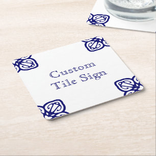 Benutzerdefiniertes spanisches Fliesenschild - Wei Rechteckiger Pappuntersetzer