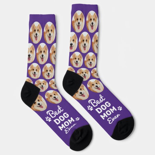Benutzerdefiniertes Spaß-Hund-MUTTER-Süßes Muster Socken (Rechts)