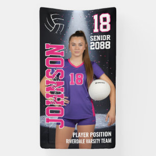Benutzerdefiniertes Sportfoto einer Volleyballspie Banner