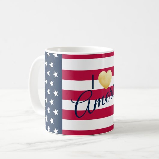 Benutzerdefiniertes Sprichwort I Liebe Amerika Tre Kaffeetasse (Vorderseite Links)