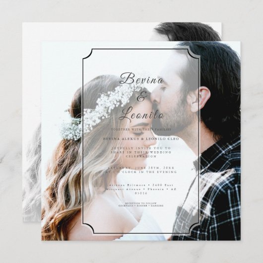 Benutzerdefiniertes SQ-Foto Einfaches elegantes GV Einladung (Vorne/Hinten)