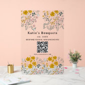Benutzerdefiniertes Stehendes Stand-Schild Blumenm Acrylschild (Hochzeit)