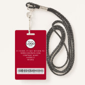 Benutzerdefiniertes Strichcode-Event-Red-Abzeichen Ausweis (Rückseite mit Schlüsselband)