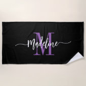 Benutzerdefiniertes stylisches Monogram Name Scrip Strandtuch (Vorderseite)