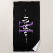 Benutzerdefiniertes stylisches Monogram Name Scrip Strandtuch (Vorderseite)