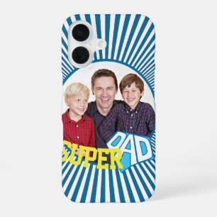 Benutzerdefiniertes Super-Dad-Comicbuch mit Foto iPhone 16 Hülle