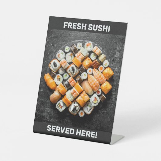 Benutzerdefiniertes Sushi Platter Pedestzeichen Sockelschild (Vorderseite)