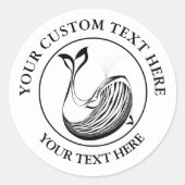 Benutzerdefiniertes Symbol für die Meereswelt des  Runder Aufkleber (Vorderseite)