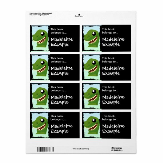 Benutzerdefiniertes T-Rex-Booktag (Vorne)