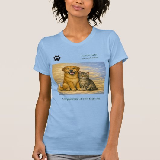 Benutzerdefiniertes T-Shirt für Tierarztpersonal – (Vorderseite)