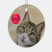 Benutzerdefiniertes Tabby Cat-Foto Keramik Ornament (Links)