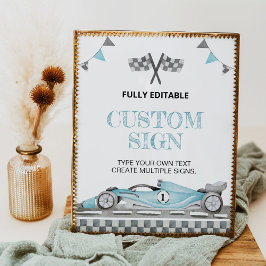 Benutzerdefiniertes Tabellenzeichen für Rennwagen Poster