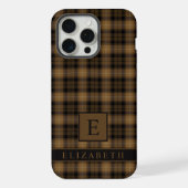 Benutzerdefiniertes Tan Brown Black Checkered Patt iPhone Hülle (Rückseite)