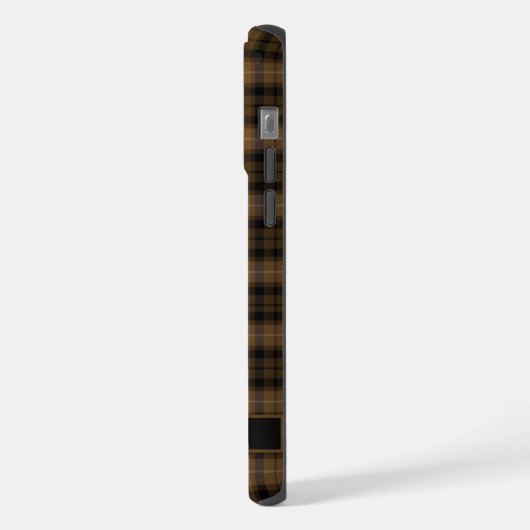 Benutzerdefiniertes Tan Brown Black Checkered Patt iPhone Hülle (Linke Seite)