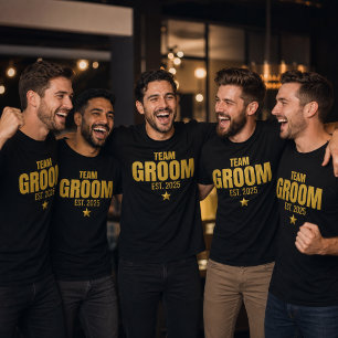 Benutzerdefiniertes Team Groom Est 20xx Gold Jungg T-Shirt