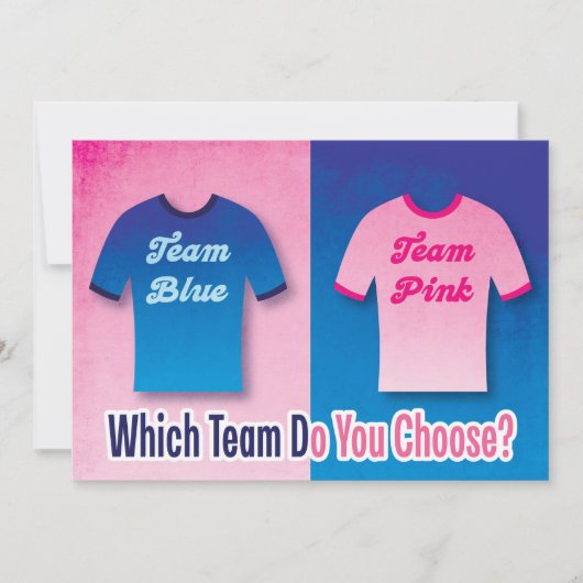 Benutzerdefiniertes Team Pink Blue Gender Reveal P Einladung (Vorderseite)
