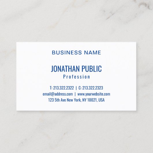 Benutzerdefiniertes Template Beruflich Modernes Bl Visitenkarte (Rückseite)