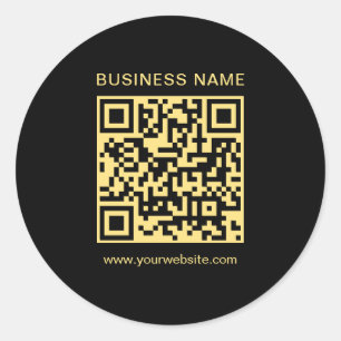Benutzerdefiniertes Template Business QR Code Schw Runder Aufkleber