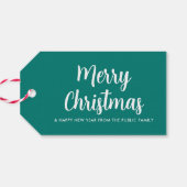 Benutzerdefiniertes Template Frohe Weihnachts Grün Geschenkanhänger (Rückseite Horizontal)
