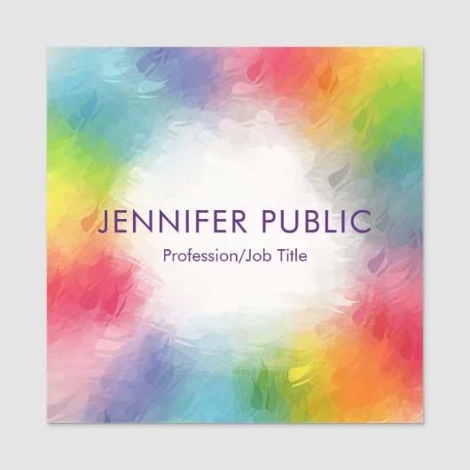 Benutzerdefiniertes Template Moderne Elegante Farb Namensschild (Vorderseite)