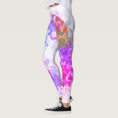 Benutzerdefiniertes Template Rosa Blau Gelbe grüne Leggings (Links)