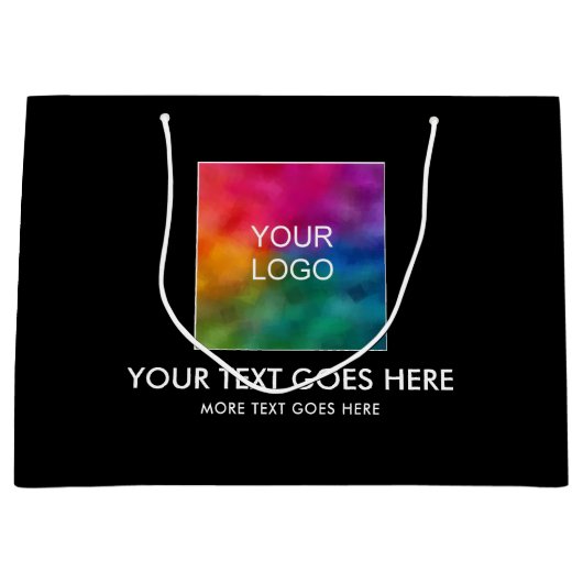 Benutzerdefiniertes Template Text Business-Logo hi Große Geschenktüte (Vorderseite)