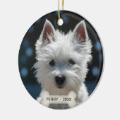 Benutzerdefiniertes Terrier Puppy-Hund-Foto Keramik Ornament (Links)