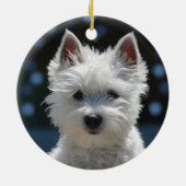 Benutzerdefiniertes Terrier Puppy-Hund-Foto Keramik Ornament (Hinten)