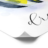 Benutzerdefiniertes Text Gelb blau tropischer Fisc Poster (Ecke)