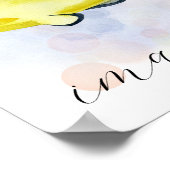 Benutzerdefiniertes Text Gelb Schwarzer Tropischer Poster (Ecke)