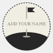 Benutzerdefiniertes Text-Golf-Flag Runder Aufkleber (Vorderseite)