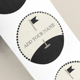 Benutzerdefiniertes Text-Golf-Flag Runder Aufkleber