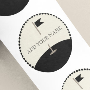 Benutzerdefiniertes Text-Golf-Flag Runder Aufkleber