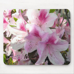 Benutzerdefiniertes Text Hot Pink Azalea Blume Fot Mousepad