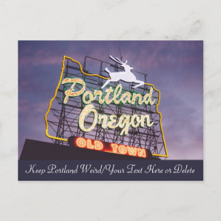 Benutzerdefiniertes Text Portland Oregon White Sta Postkarte