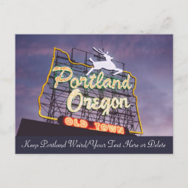 Benutzerdefiniertes Text Portland Oregon White Sta Postkarte