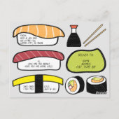 Benutzerdefiniertes Text Sushi-Theme-Illustrations Postkarte (Rückseite)