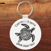 Benutzerdefiniertes Text Tribal Turtle Design Schlüsselanhänger (Vorderseite)