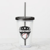 Benutzerdefiniertes Text- und FarbBaseball Acryltrinkbecher (Vorderseite)