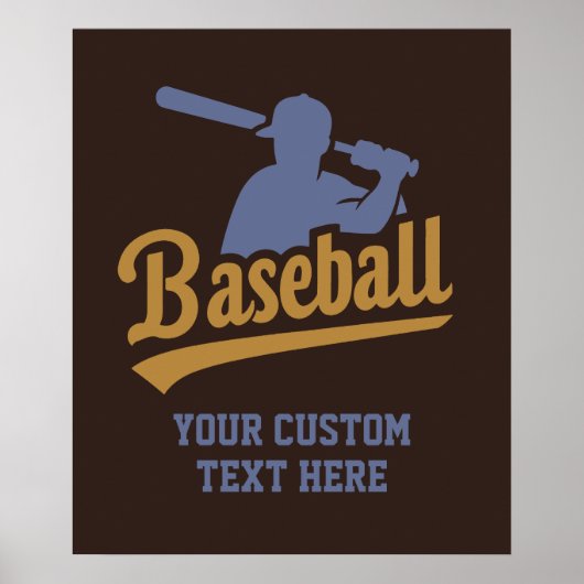 Benutzerdefiniertes Text- und FarbBaseball Poster (Vorne)