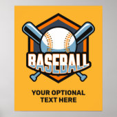 Benutzerdefiniertes Text- und FarbBaseball Poster (Vorne)