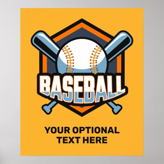 Benutzerdefiniertes Text- und FarbBaseball Poster (Vorne)