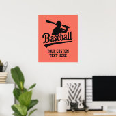Benutzerdefiniertes Text- und FarbBaseball Poster (Heimbüro)