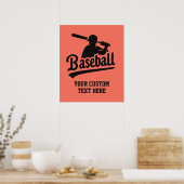 Benutzerdefiniertes Text- und FarbBaseball Poster (Küche)
