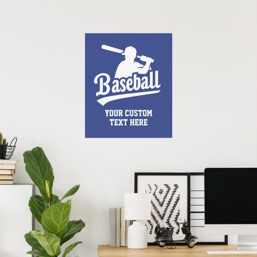 Benutzerdefiniertes Text- und FarbBaseball Poster (Heimbüro)