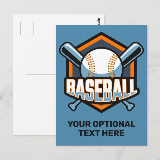 Benutzerdefiniertes Text- und FarbBaseball Postkarte (Vorne/Hinten)