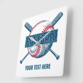 Benutzerdefiniertes Text- und FarbBaseball Quadratische Wanduhr (Winkel)