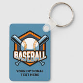 Benutzerdefiniertes Text- und FarbBaseball Schlüsselanhänger (Rückseite)